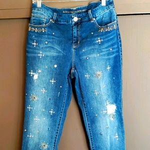 Chico's SO slimming Girlfriend ankle jeans sz 1